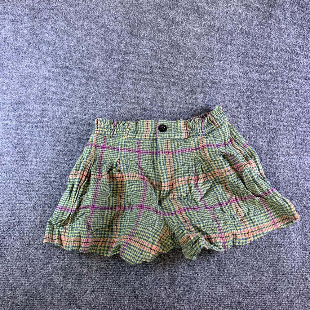 Anthropologie Librarian Academia Shorts Womens 6 Green Plaid High Waist Pleated